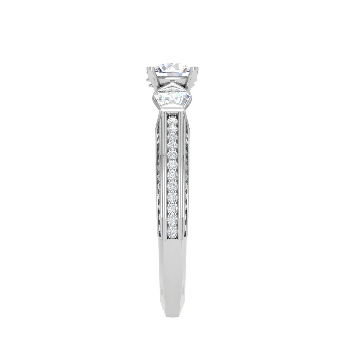 0.50 cts Solitaire Diamond Split Shank Platinum Ring JL PT RP RD 167