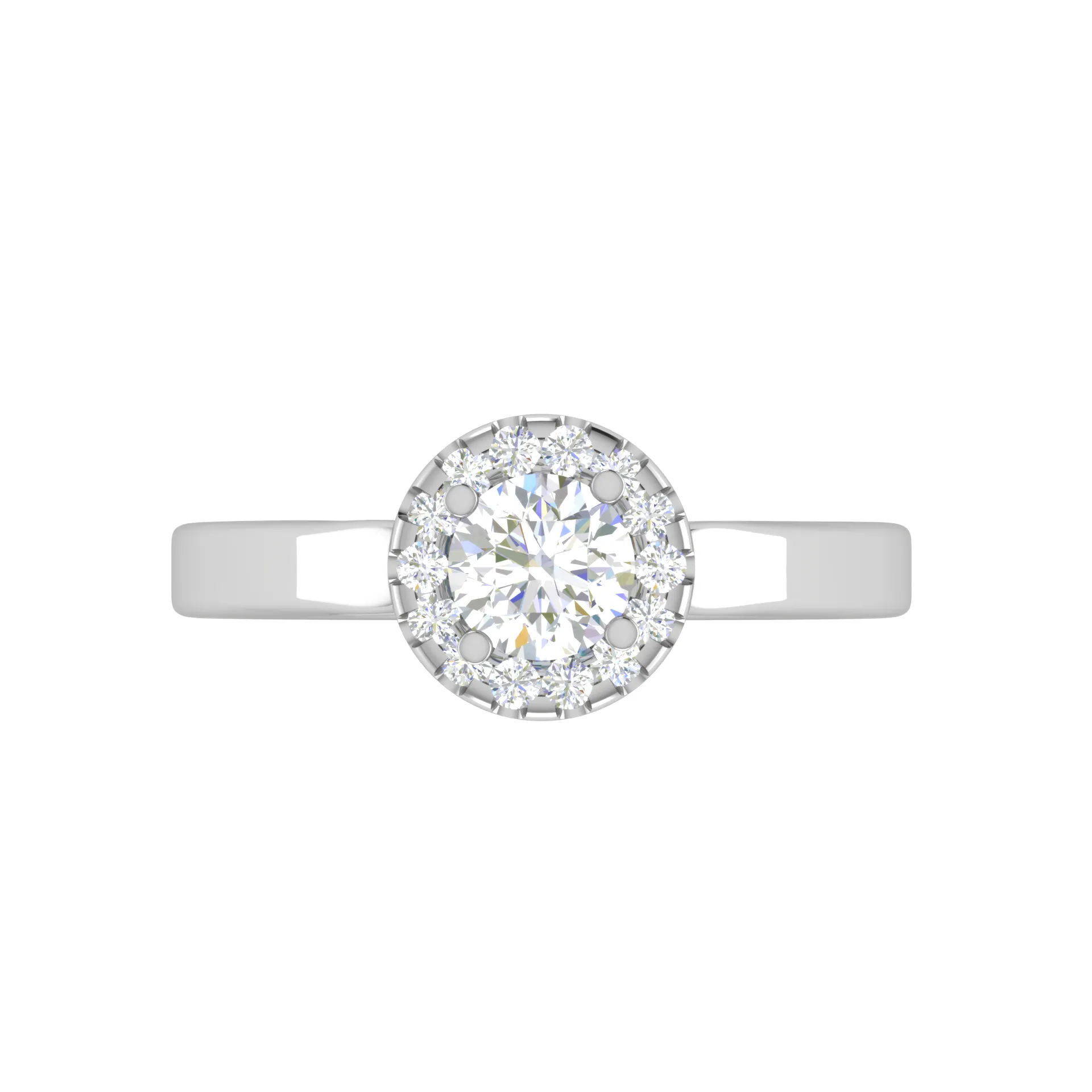 0.50 cts Solitaire Halo Diamond Platinum Ring JL PT RH RD 291
