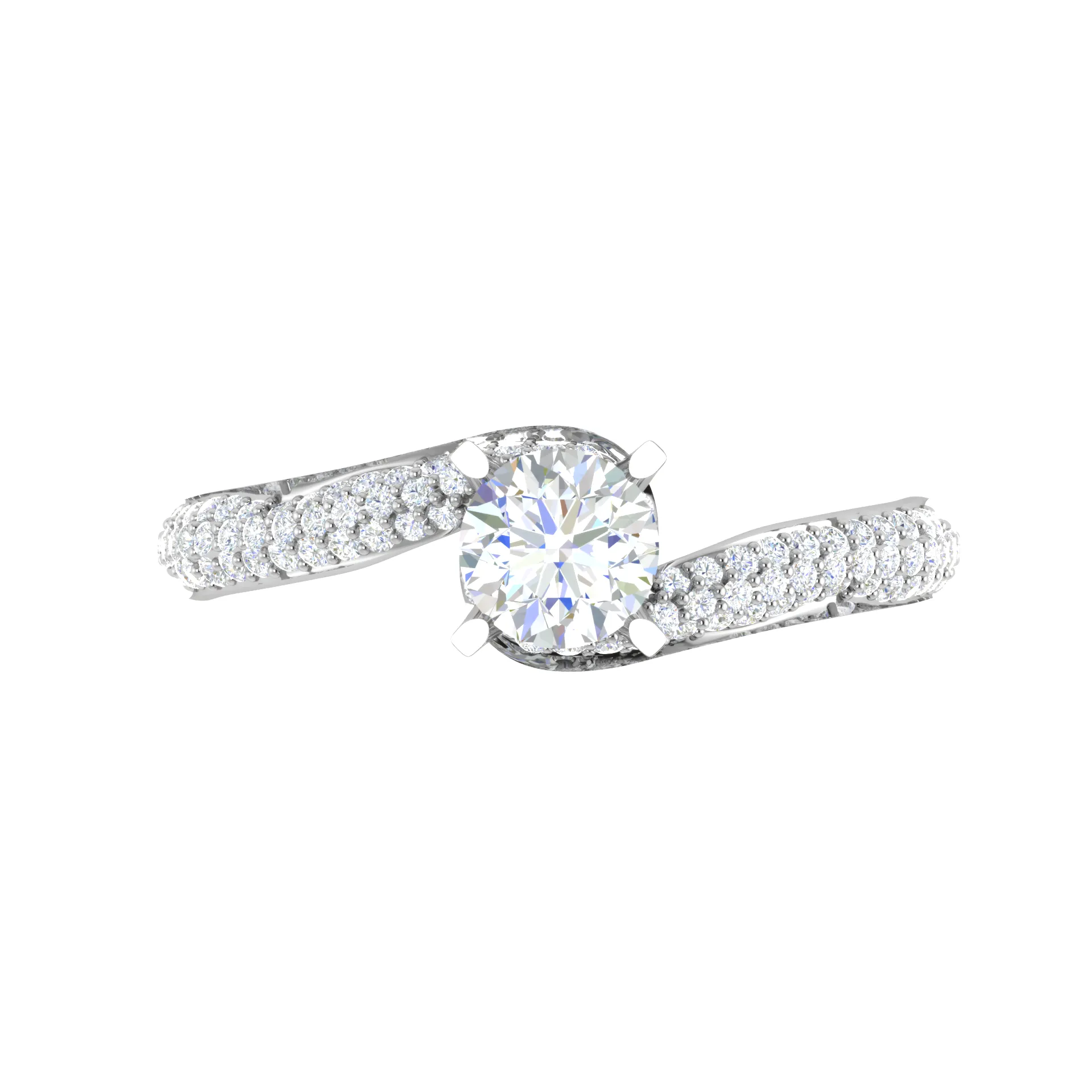 0.50 cts Solitaire Split Shank Diamond Platinum Ring JL PT RP RD 194
