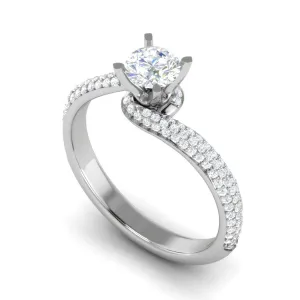 0.50 cts Solitaire Split Shank Diamond Platinum Ring JL PT RP RD 194