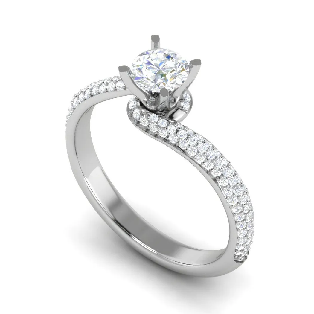 0.50 cts Solitaire Split Shank Diamond Platinum Ring JL PT RP RD 194