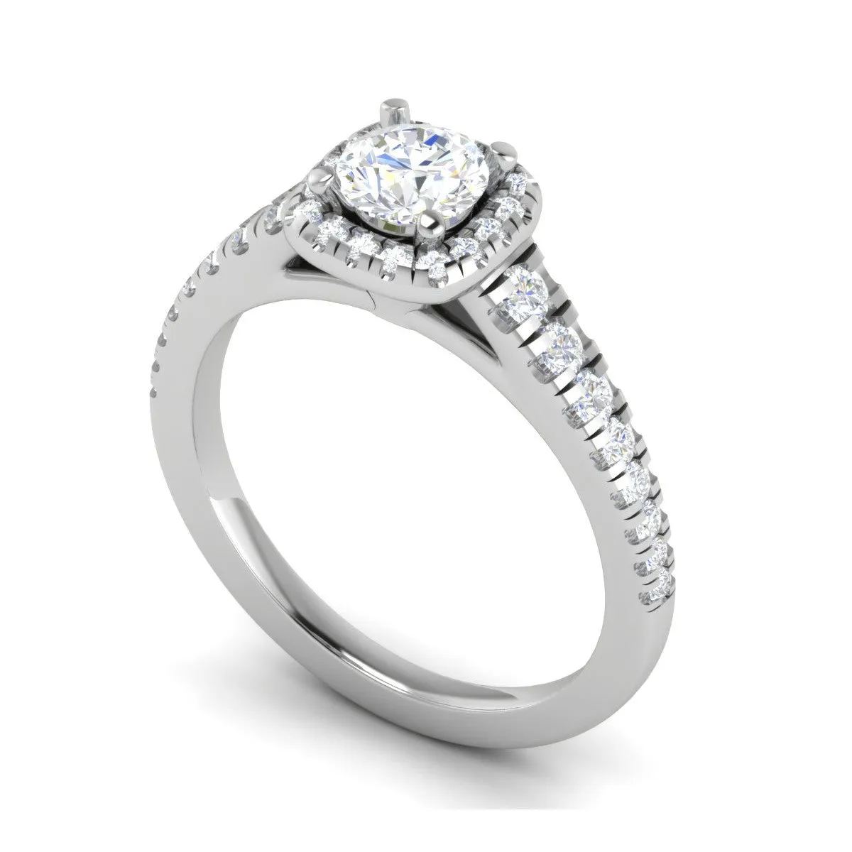 0.50 cts Solitaire Square Diamond Shank Platinum Ring JL PT RH RD 178