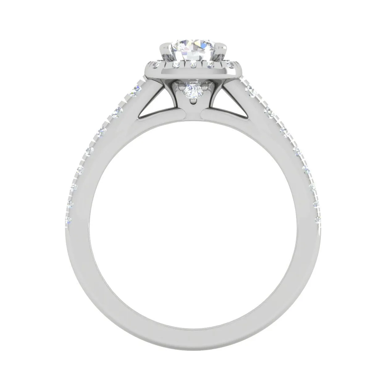 0.50 cts Solitaire Square Diamond Shank Platinum Ring JL PT RH RD 178