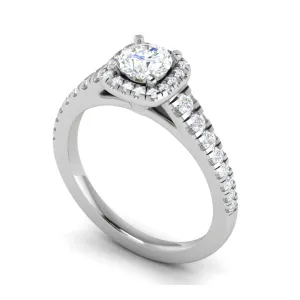 0.50 cts Solitaire Square Diamond Shank Platinum Ring JL PT RH RD 178