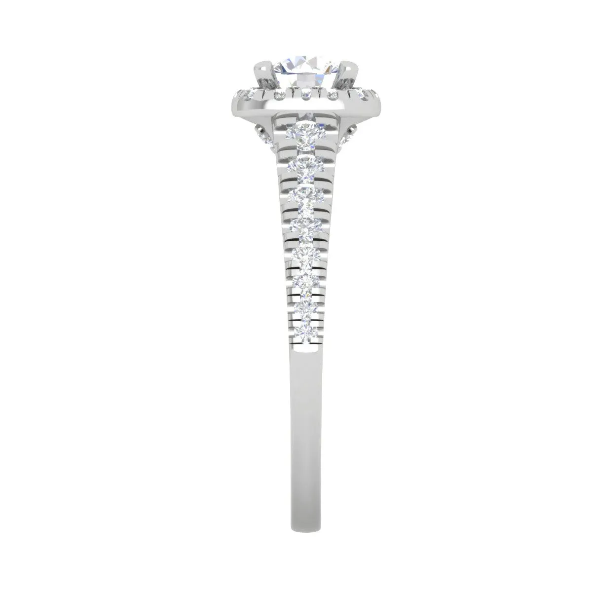 0.50 cts Solitaire Square Diamond Shank Platinum Ring JL PT RH RD 178