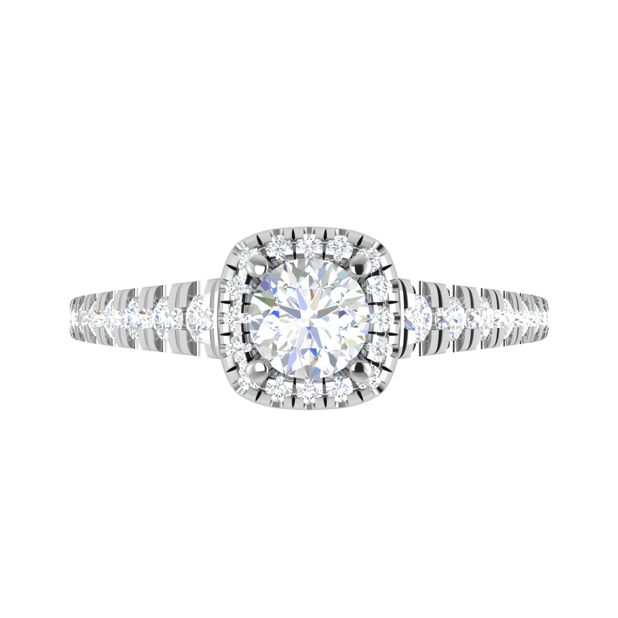 0.50 cts Solitaire Square Diamond Shank Platinum Ring JL PT RH RD 178