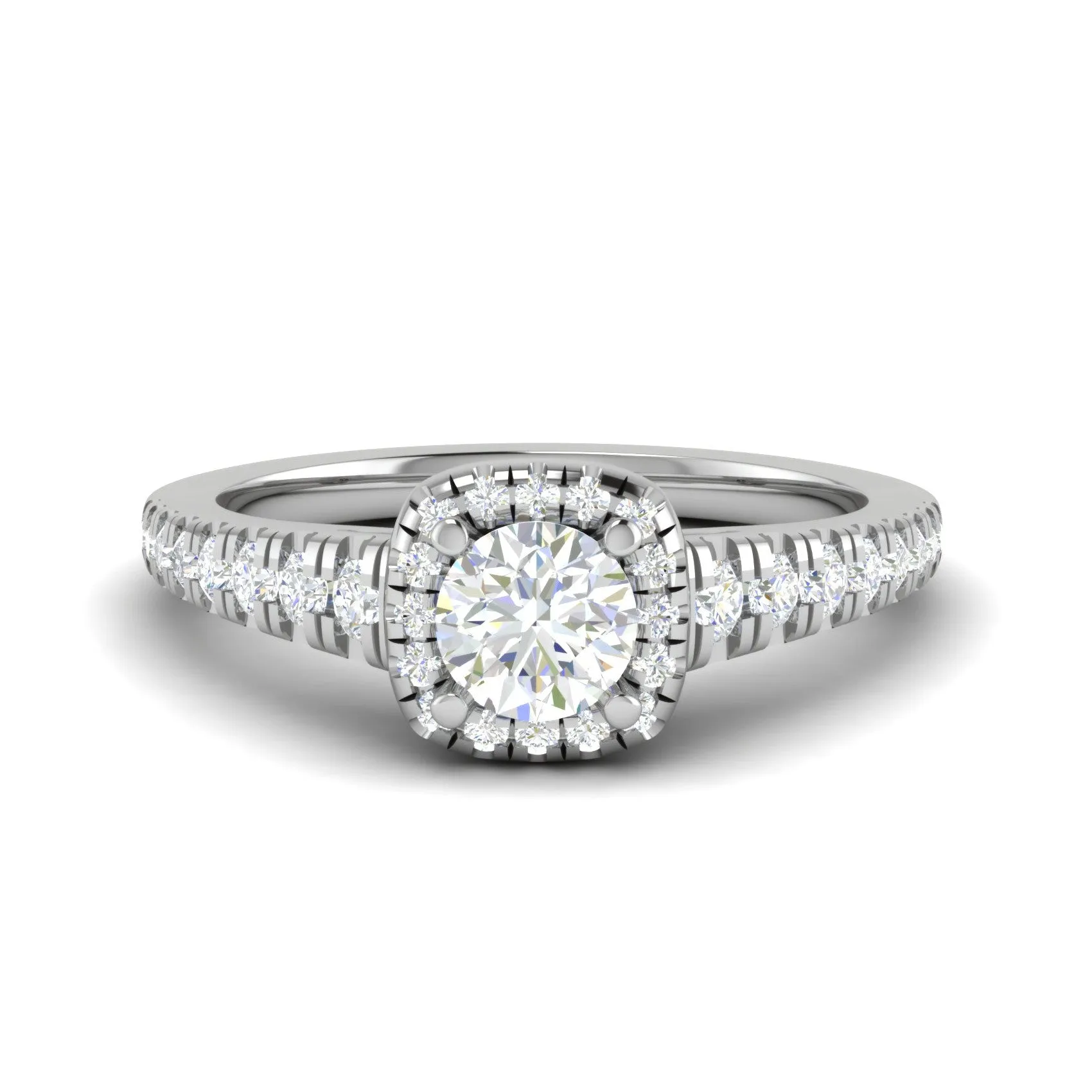 0.50 cts Solitaire Square Diamond Shank Platinum Ring JL PT RH RD 178