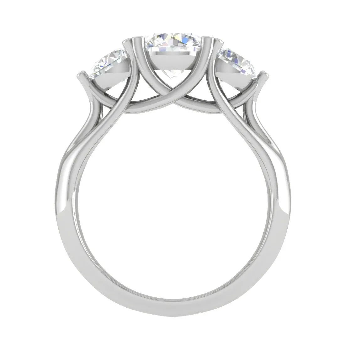 0.50 cts. Solitaire Three Stone Diamond Platinum Engagement Ring JL PT R3 RD 120-A
