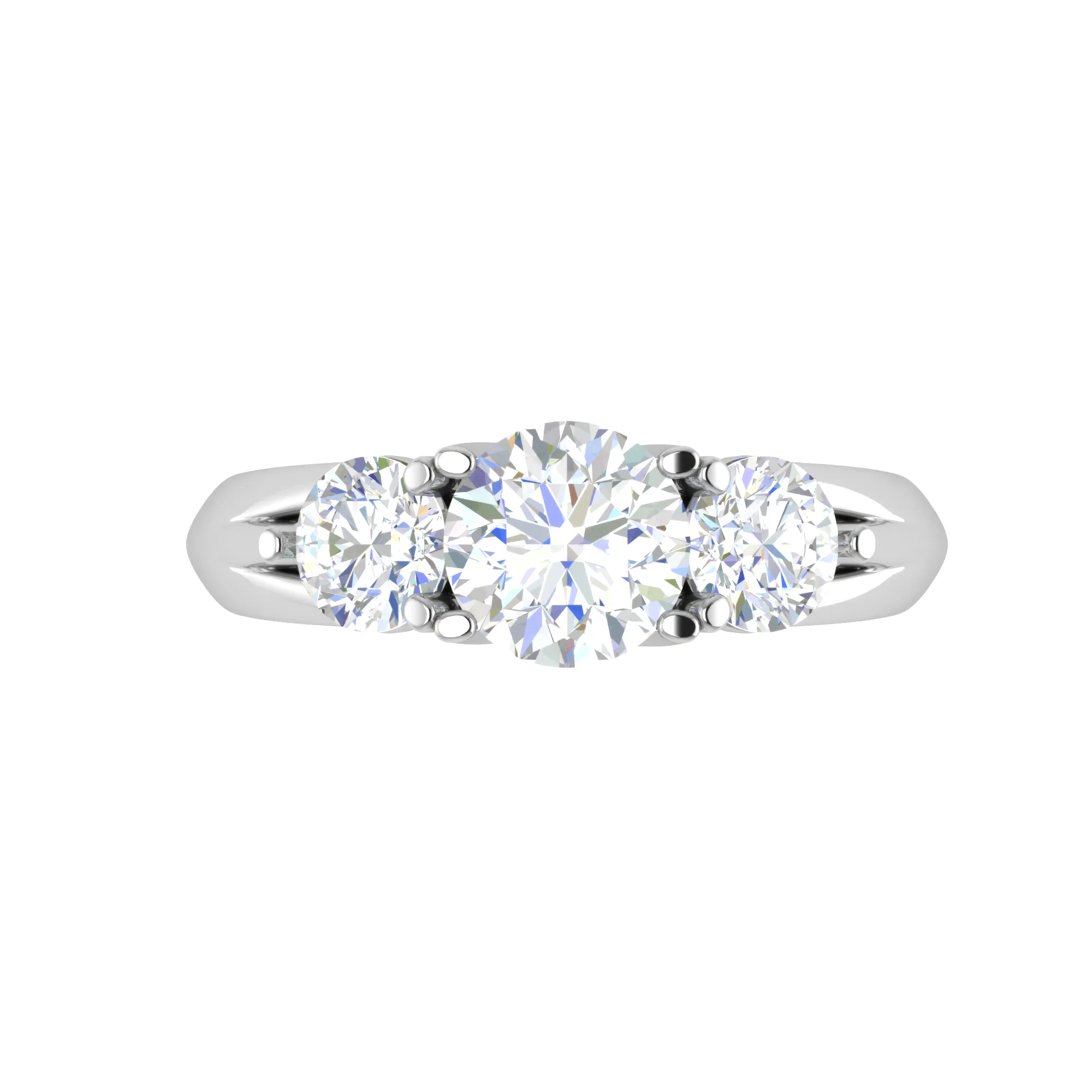 0.50 cts. Solitaire Three Stone Diamond Platinum Engagement Ring JL PT R3 RD 120-A