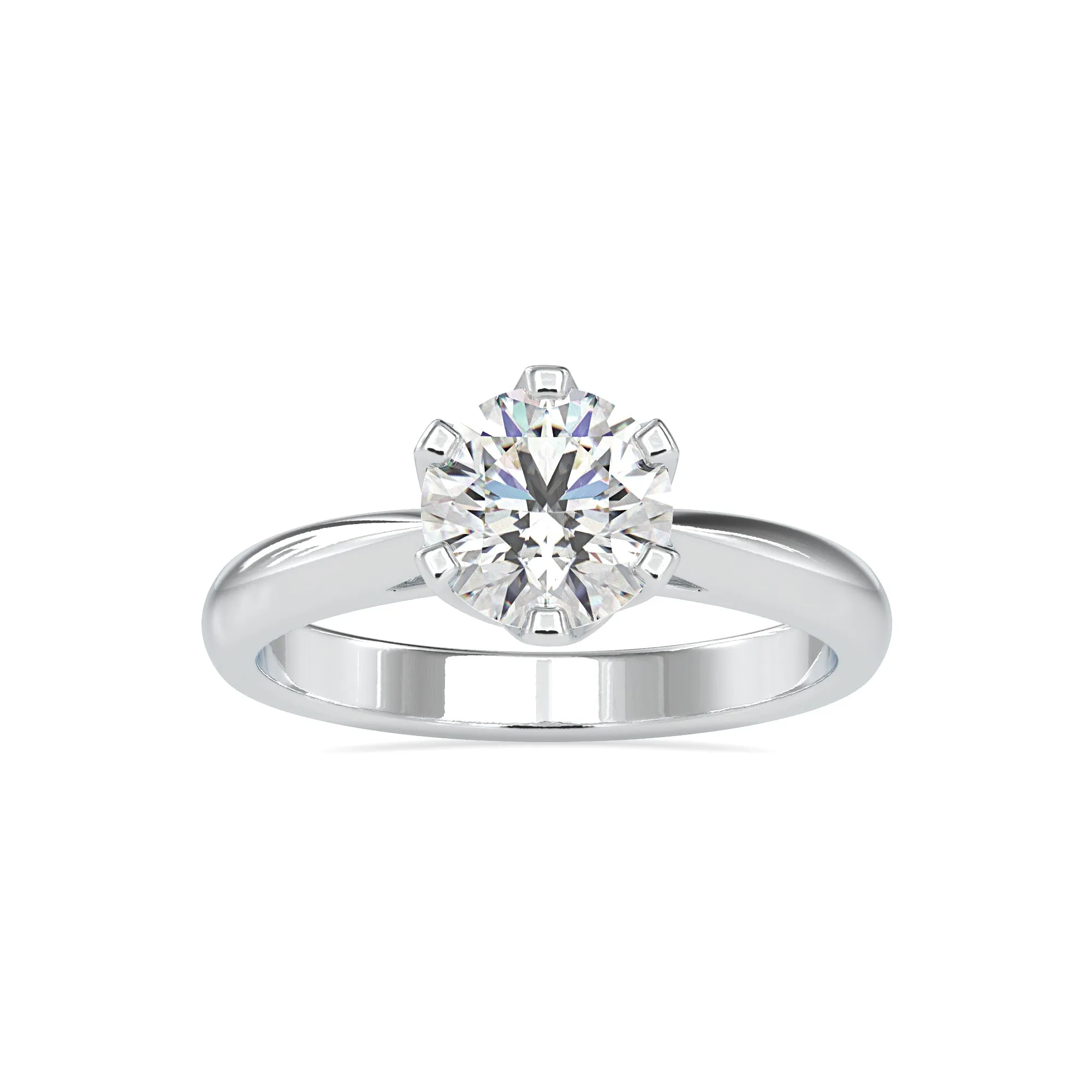 0.50cts. Solitaire 6 Prong Platinum Engagement Ring JL PT 0181