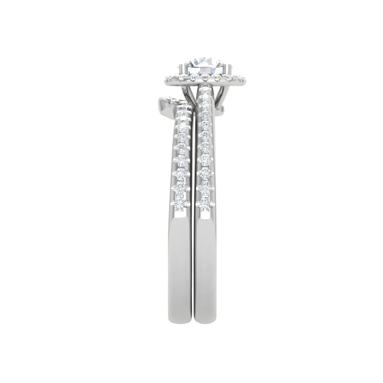 0.50cts Solitaire Halo Diamond Split Shank Platinum Ring JL PT RV RD 164