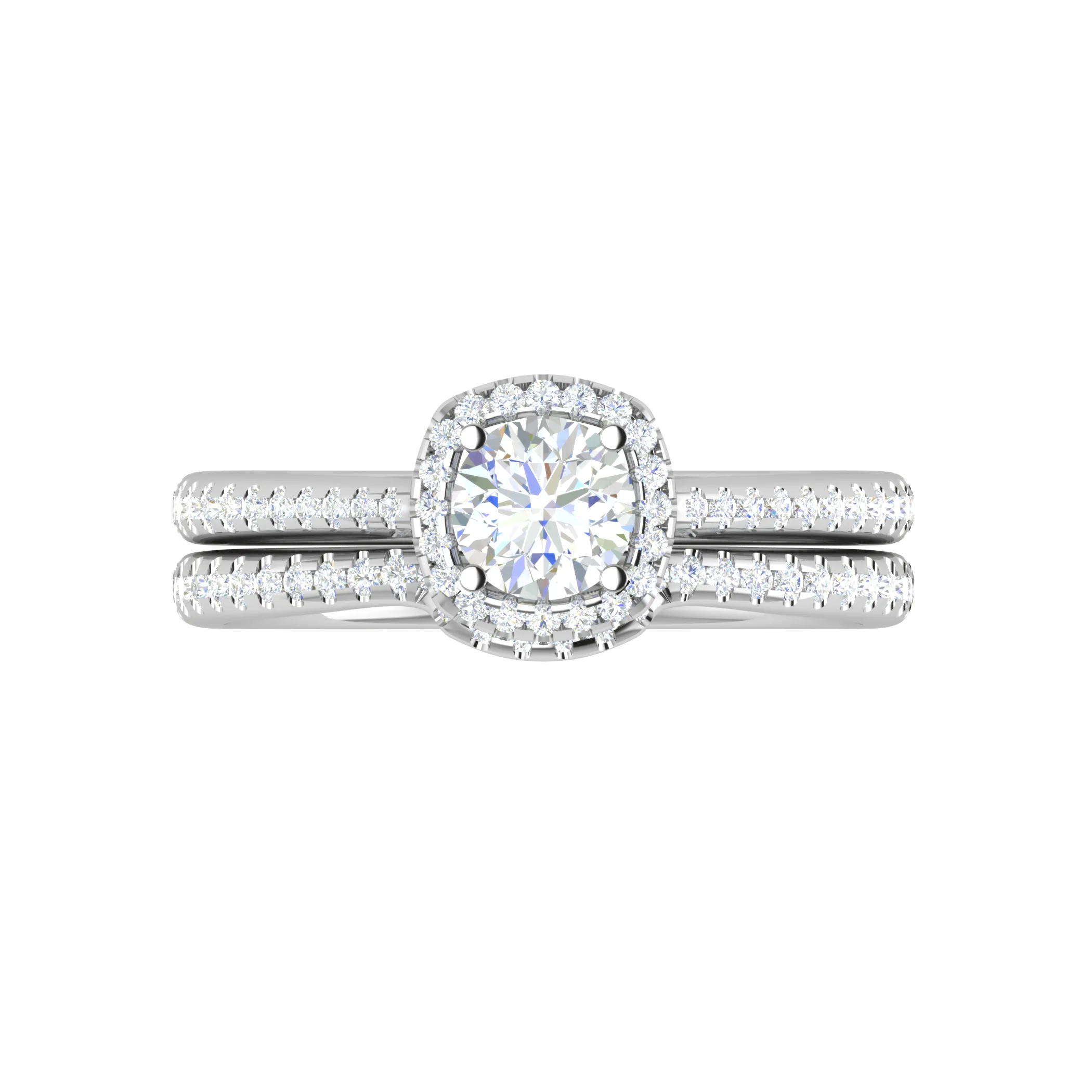 0.50cts Solitaire Halo Diamond Split Shank Platinum Ring JL PT RV RD 164