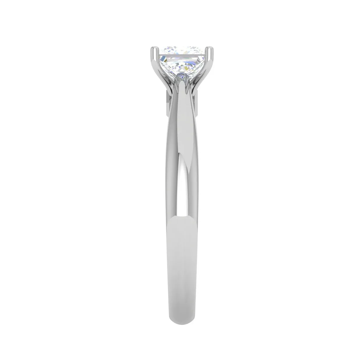 0.70 cts Princess Cut Solitaire Platinum Diamonds Ring JL PT RS PR 156