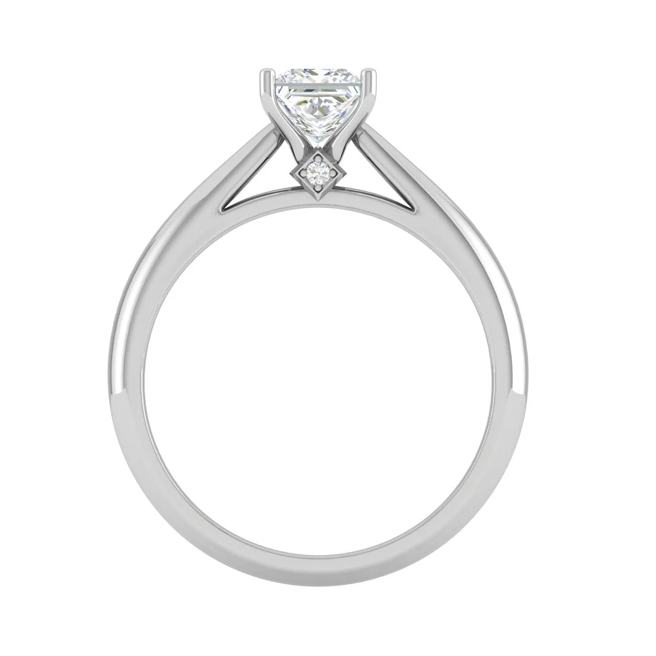 0.70 cts Princess Cut Solitaire Platinum Diamonds Ring JL PT RS PR 156