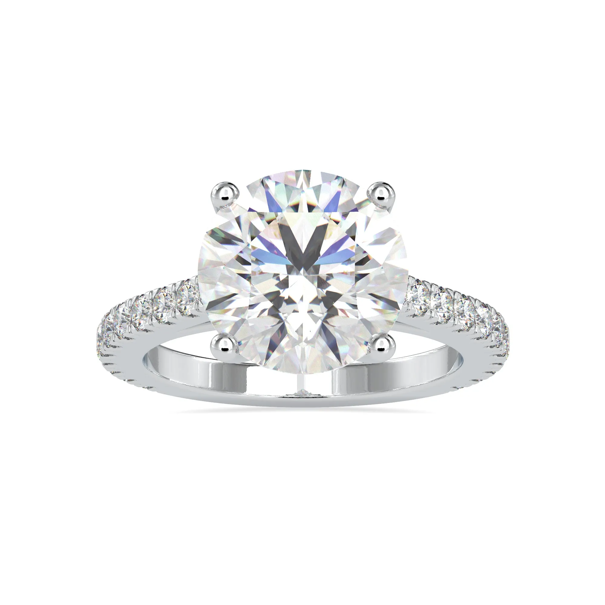 0.70 cts. Solitaire Platinum Diamond Shank Engagement Ring JL PT 0159