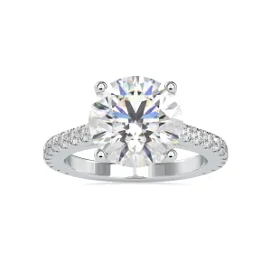 0.70 cts. Solitaire Platinum Diamond Shank Engagement Ring JL PT 0159