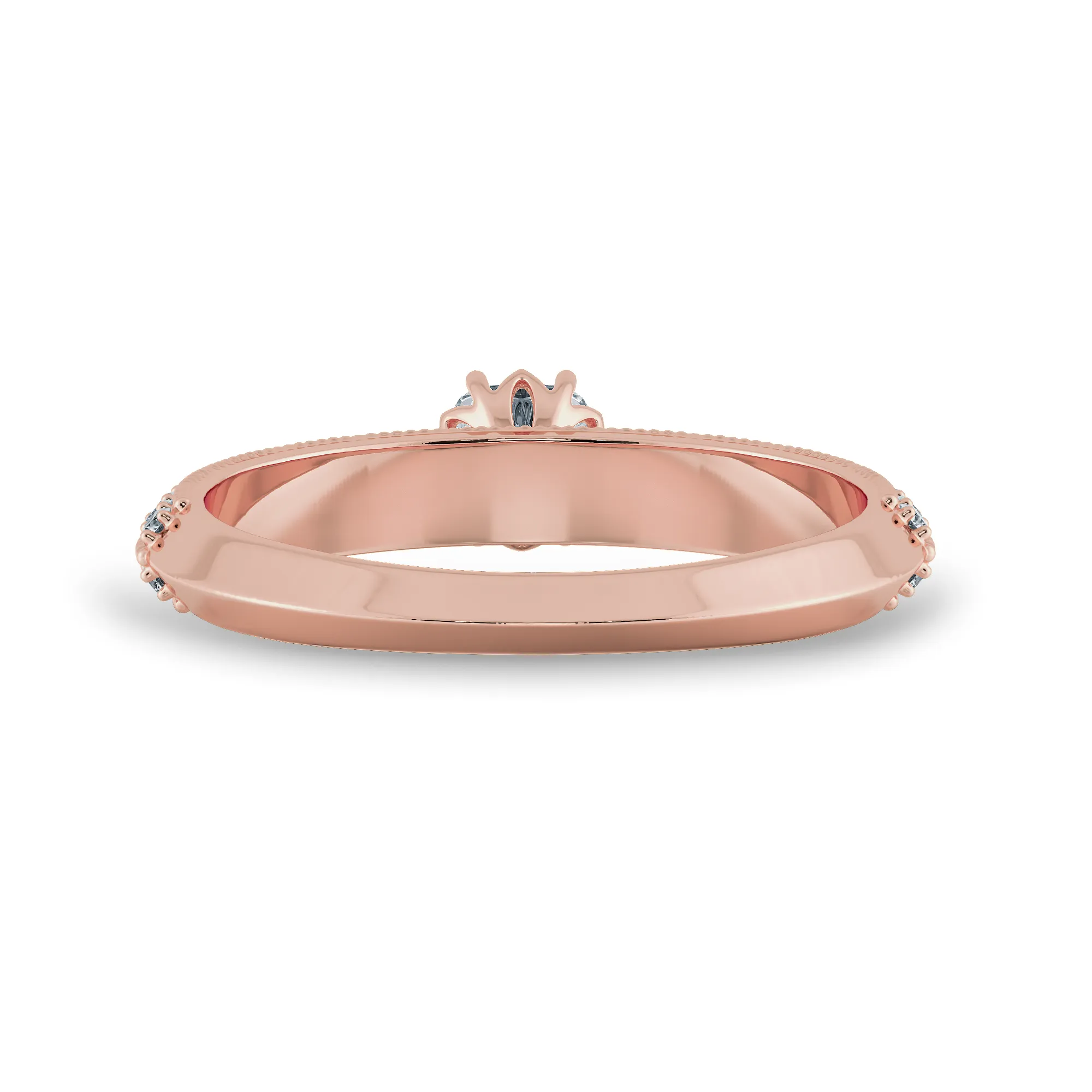 0.70cts. Cushion Cut Solitaire Diamond Split Shank 18K Rose Gold Ring JL AU 1187R-B