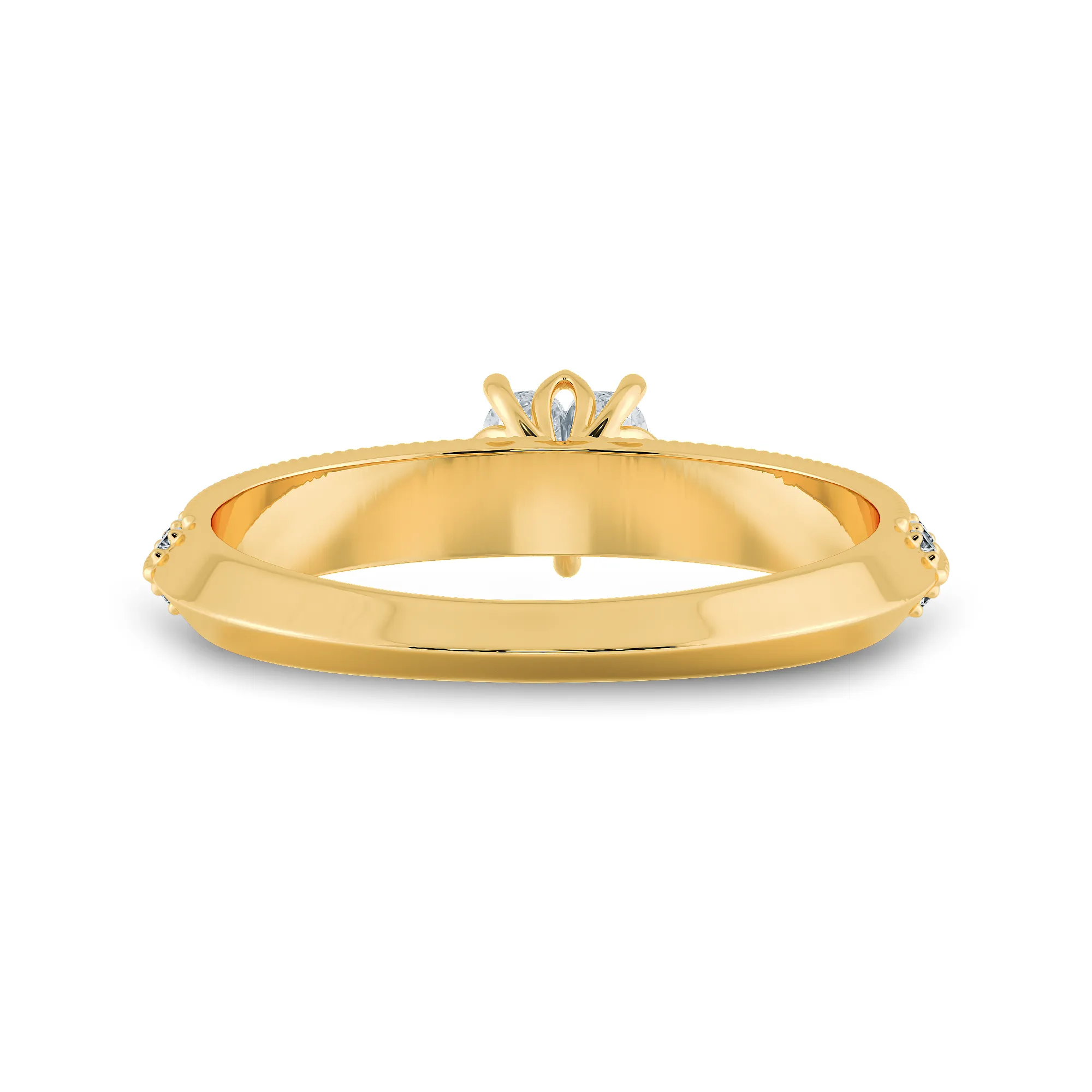 0.70cts. Heart Cut Solitaire Diamond Split Shank 18K Yellow Gold Ring JL AU 1189Y-B
