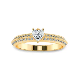 0.70cts. Heart Cut Solitaire Diamond Split Shank 18K Yellow Gold Ring JL AU 1189Y-B
