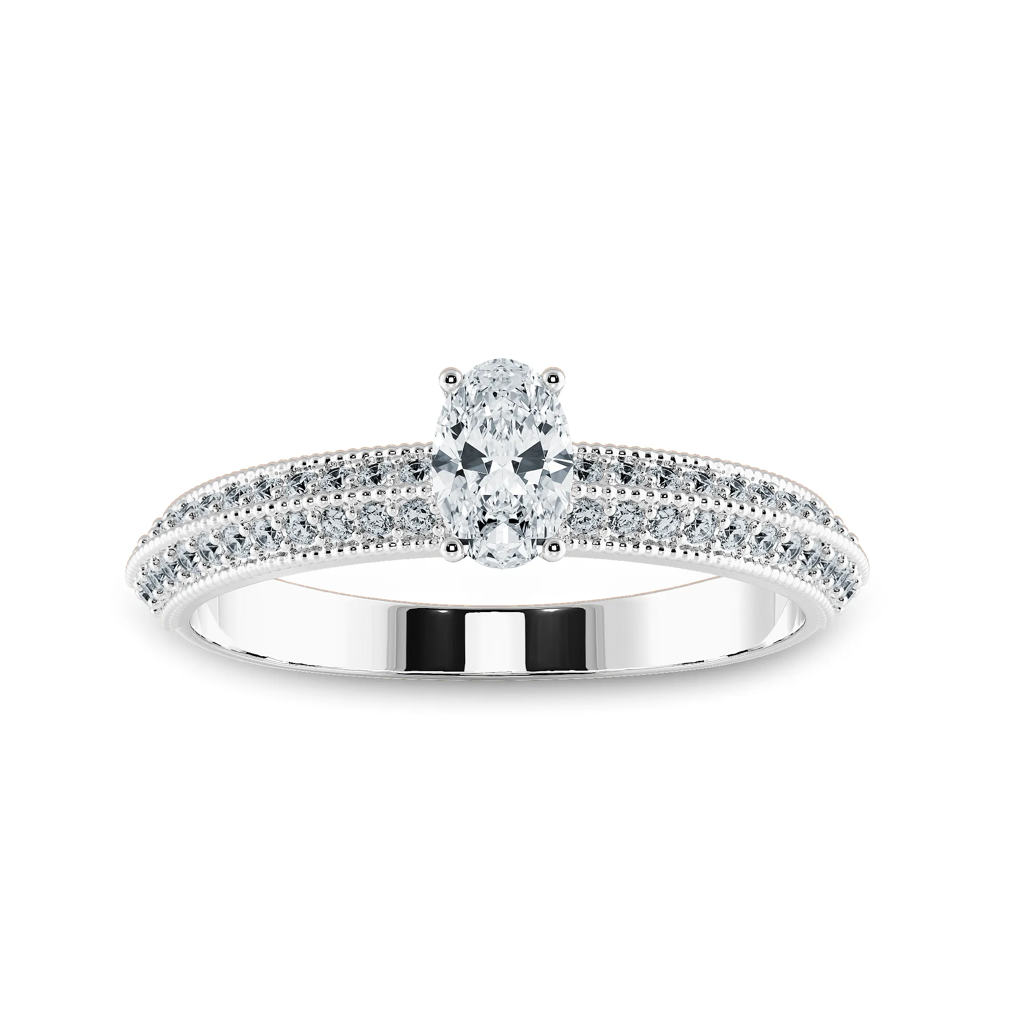 0.70cts Oval Cut Solitaire Diamond Split Shank Platinum Ring JL PT 1190-B