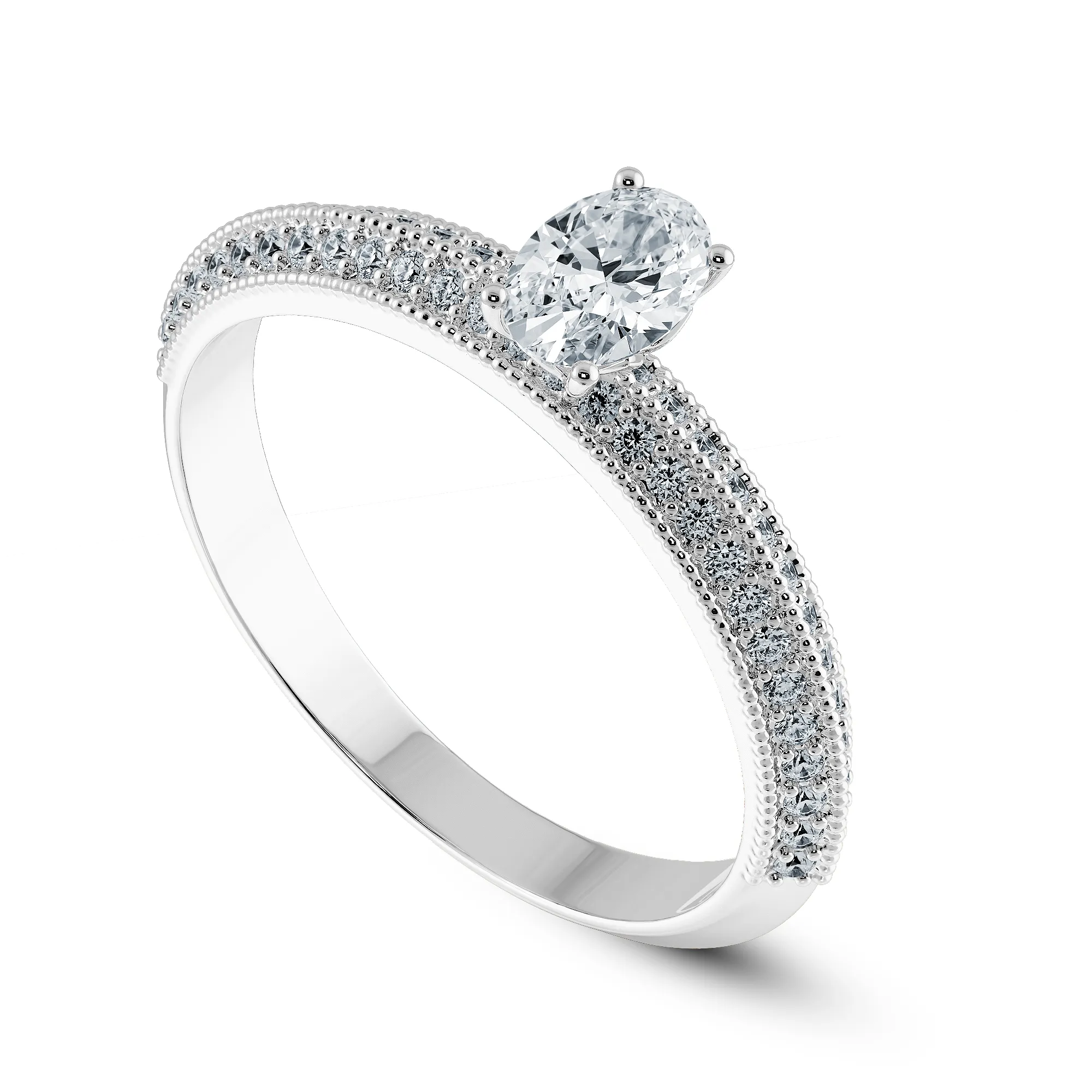 0.70cts Oval Cut Solitaire Diamond Split Shank Platinum Ring JL PT 1190-B