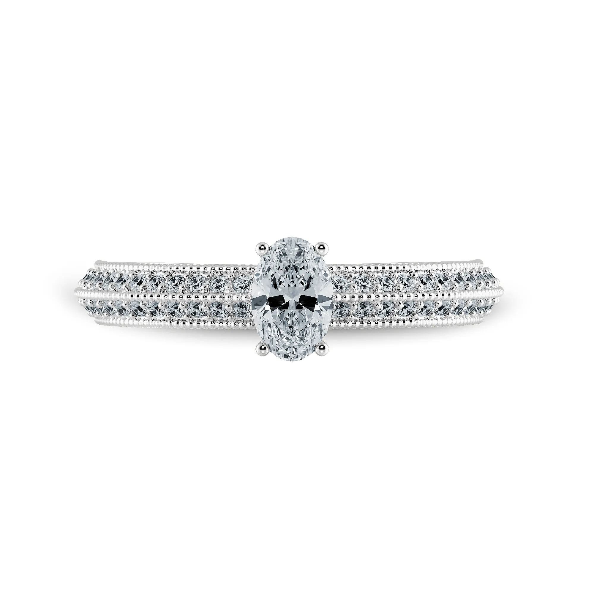 0.70cts Oval Cut Solitaire Diamond Split Shank Platinum Ring JL PT 1190-B