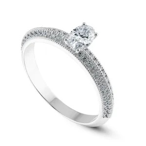 0.70cts Oval Cut Solitaire Diamond Split Shank Platinum Ring JL PT 1190-B