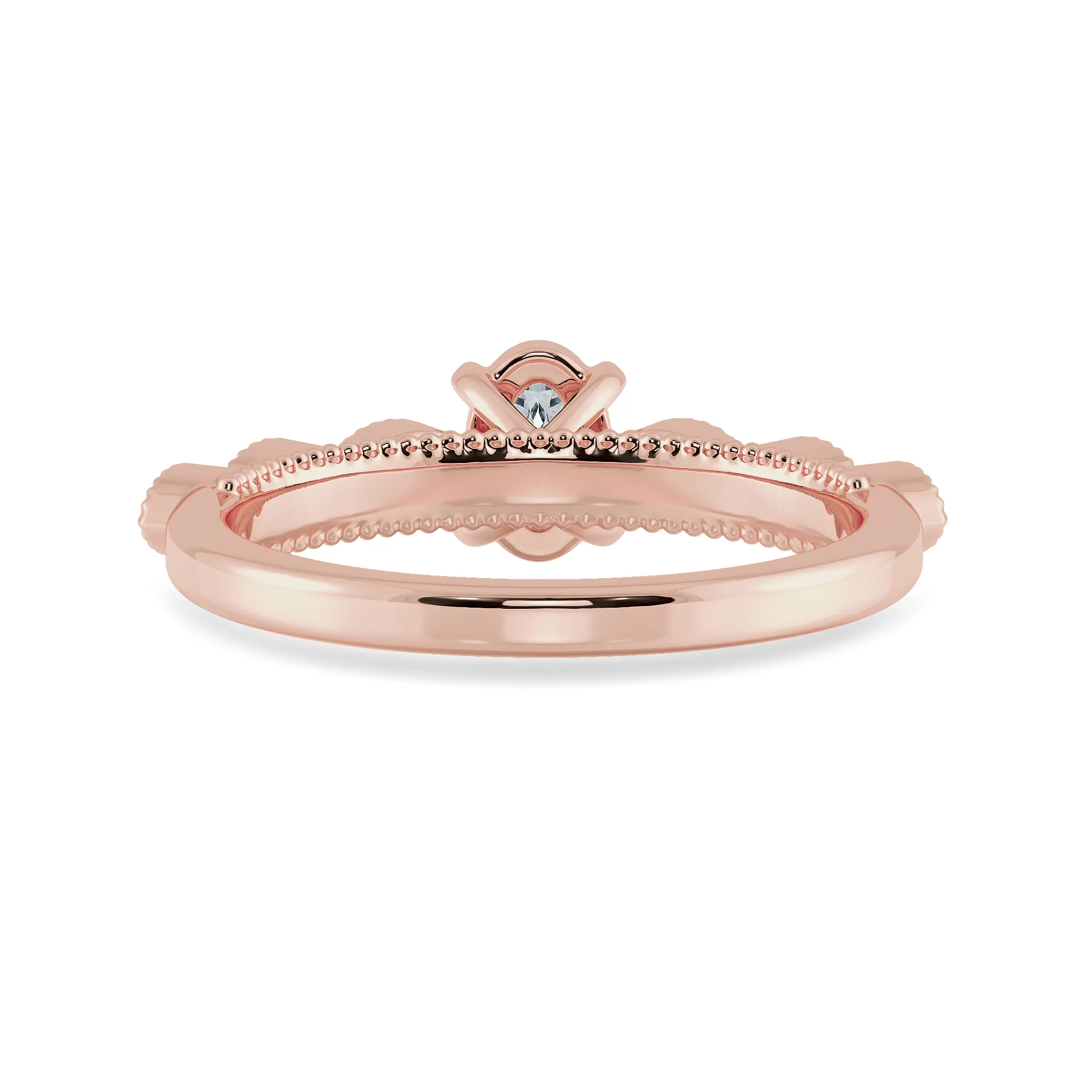 0.70cts. Oval Cut Solitaire with Marquise Cut Diamond Accents 18K Rose Gold Ring JL AU 2017R-B