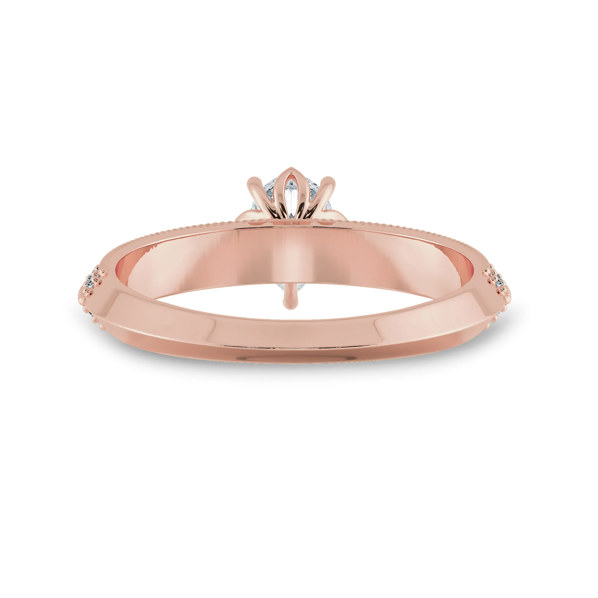 0.70cts. Pear Cut Solitaire Diamond Split Shank 18K Rose Gold Ring JL AU 1191R-B