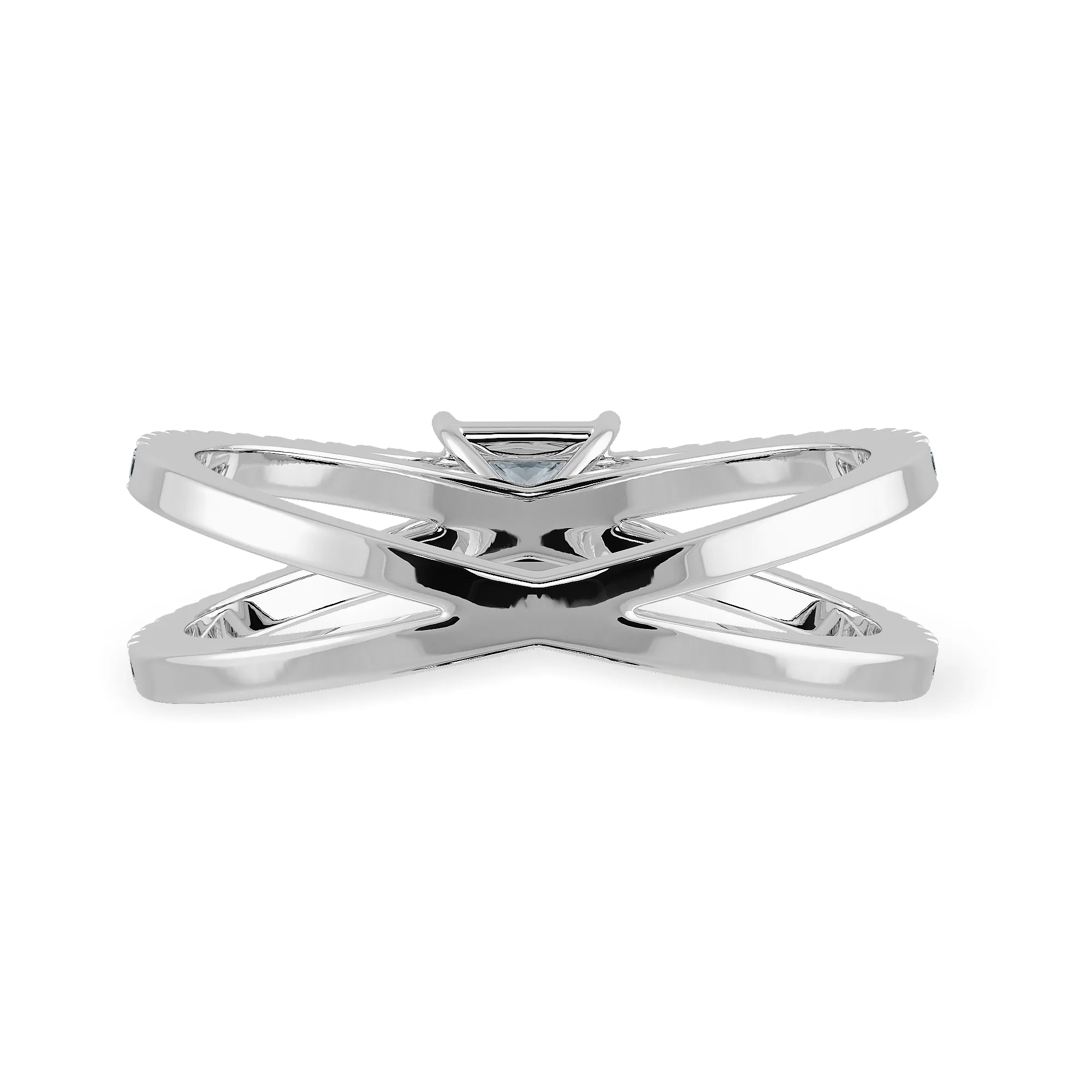 0.70cts Princess Cut Solitaire Diamond Split Shank Platinum Ring JL PT 1170-B