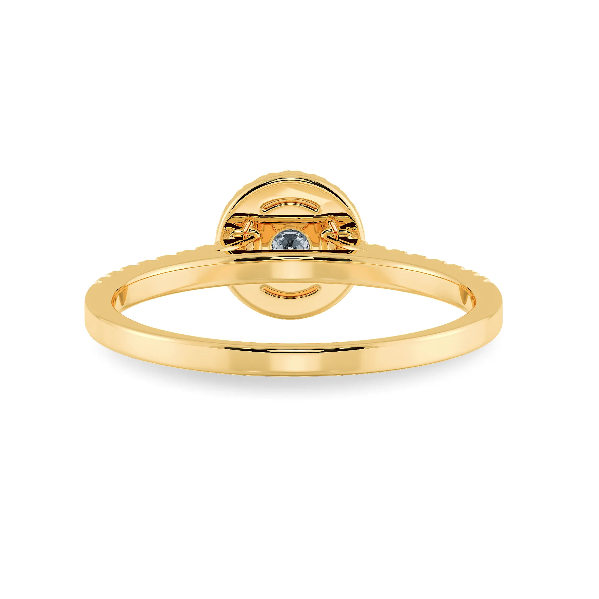 0.70cts. Solitaire Diamond Halo Shank 18K Yellow Gold Ring JL AU 1193Y-B