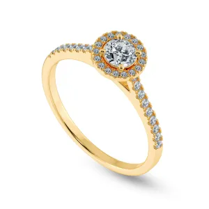 0.70cts. Solitaire Diamond Halo Shank 18K Yellow Gold Ring JL AU 1193Y-B