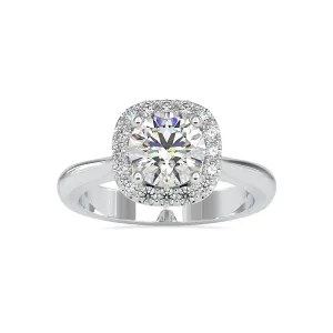 0.70cts. Solitaire Platinum Diamond Halo Engagement Ring JL PT 0101