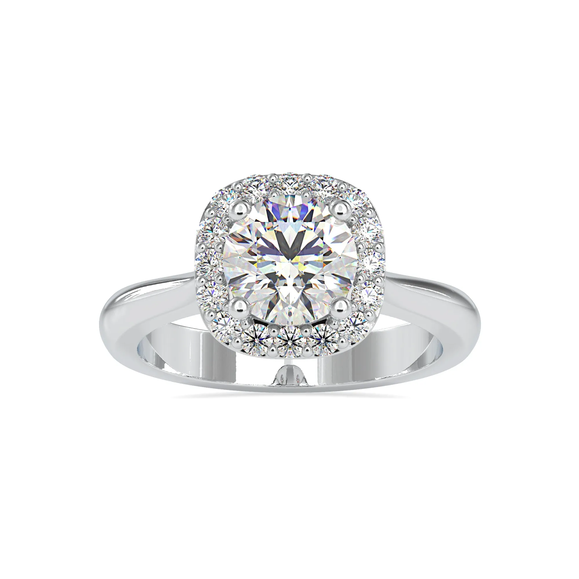0.70cts. Solitaire Platinum Diamond Halo Engagement Ring JL PT 0101
