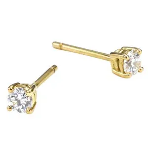 0.80ct 4-Claw Set Diamond Studs Yellow Gold
