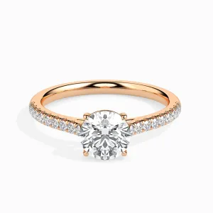 1-Carat 18K Rose Gold Solitaire Diamond Shank Ring for Women JL AU 19011R-C