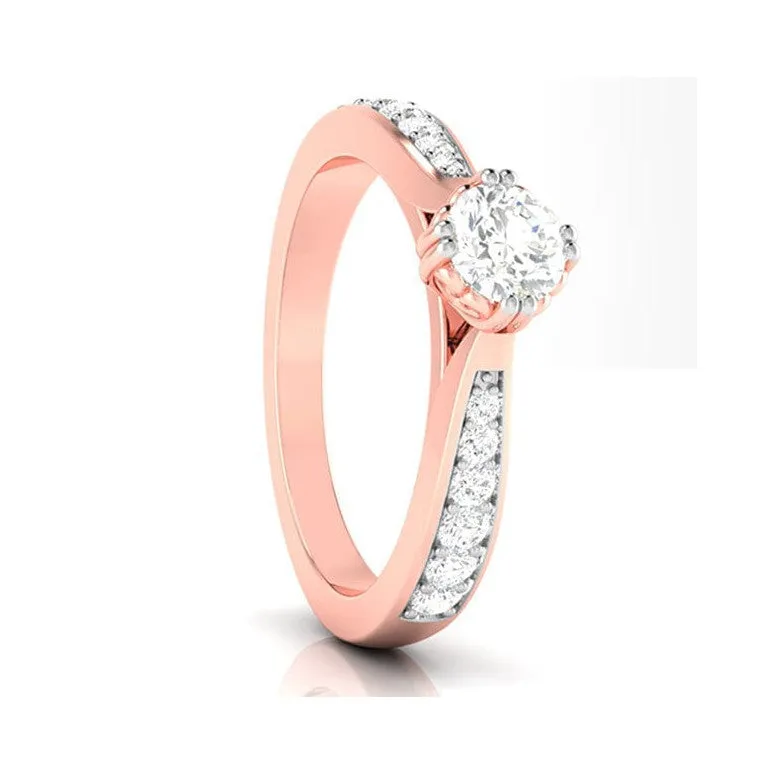 1-Carat 18K Rose Gold Solitaire Ring JL AU G 107R-C