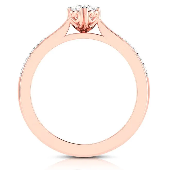 1-Carat 18K Rose Gold Solitaire Ring JL AU G 107R-C