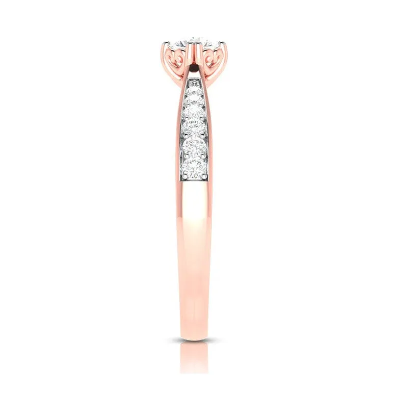 1-Carat 18K Rose Gold Solitaire Ring JL AU G 107R-C