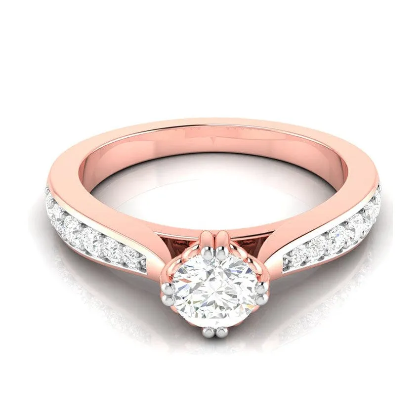 1-Carat 18K Rose Gold Solitaire Ring JL AU G 107R-C