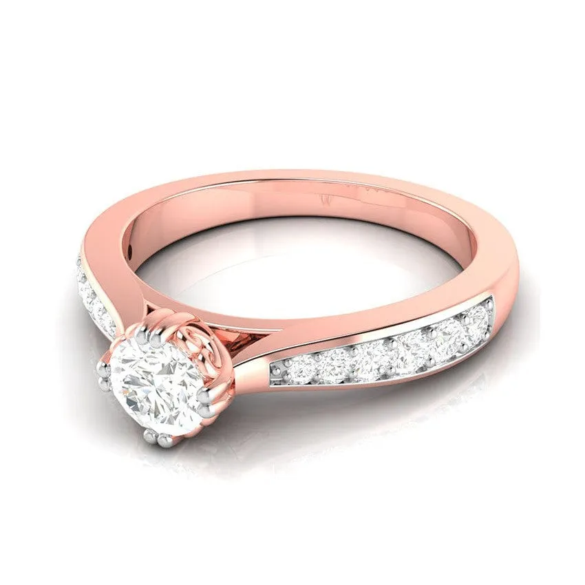 1-Carat 18K Rose Gold Solitaire Ring JL AU G 107R-C