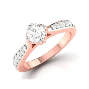 1-Carat 18K Rose Gold Solitaire Ring JL AU G 107R-C