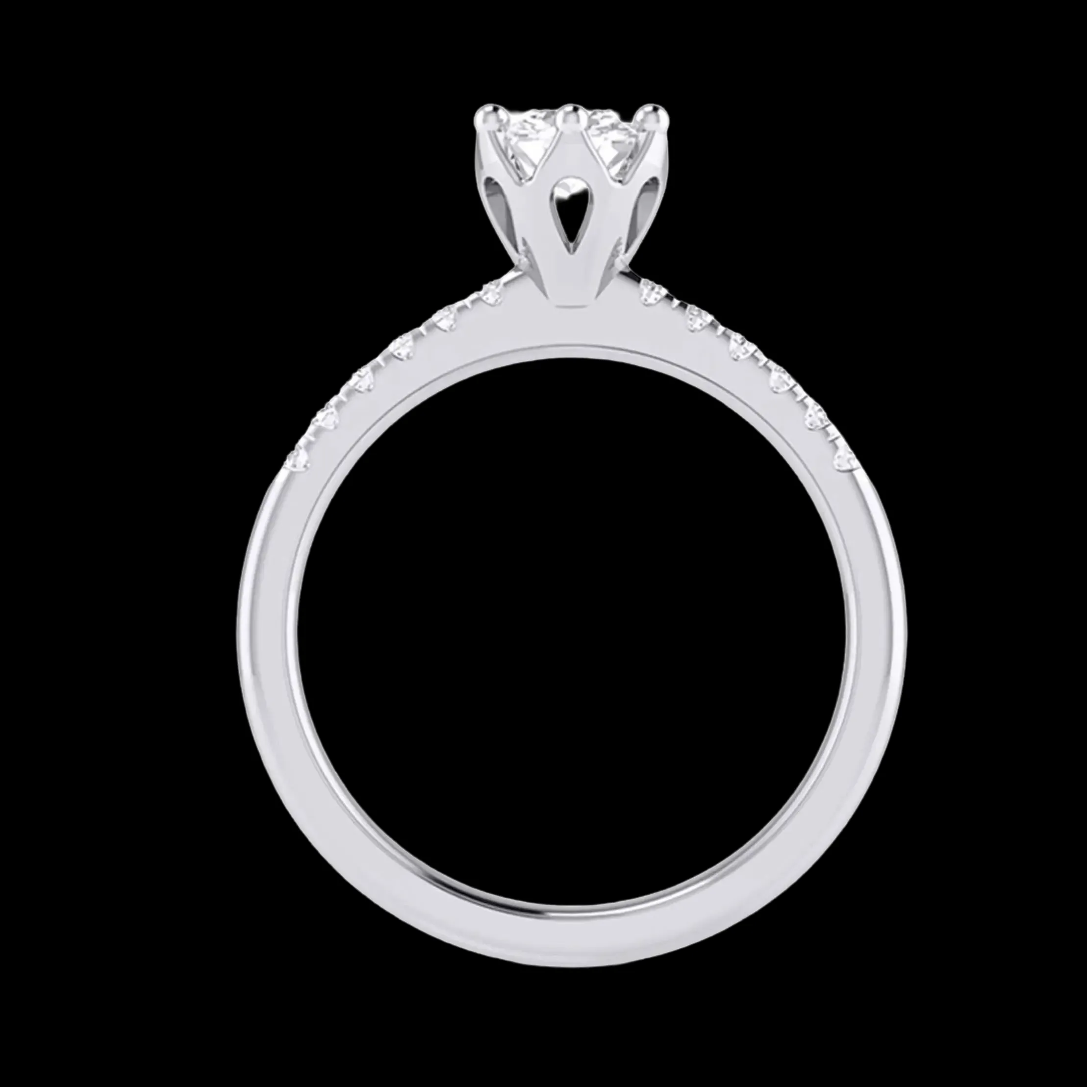 1-Carat Lab Grown Solitaire Flowery Platinum Engagement Ring with Diamond Shank JL PT LG G 105-C