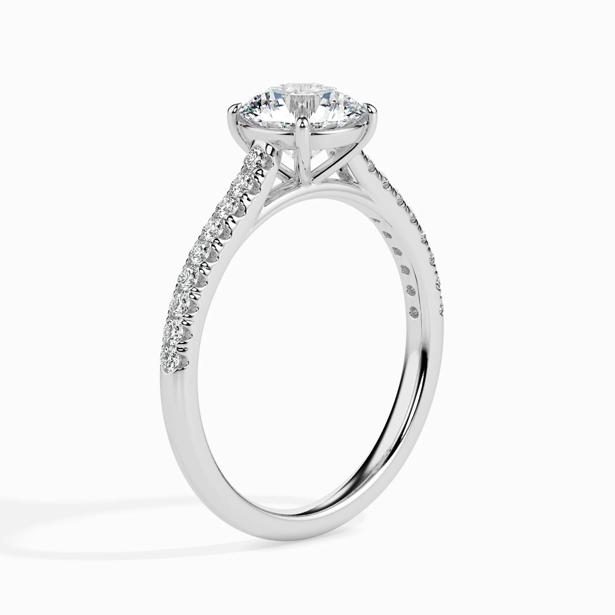 1-Carat Platinum Solitaire Diamond Shank Ring for Women JL PT 19011-C