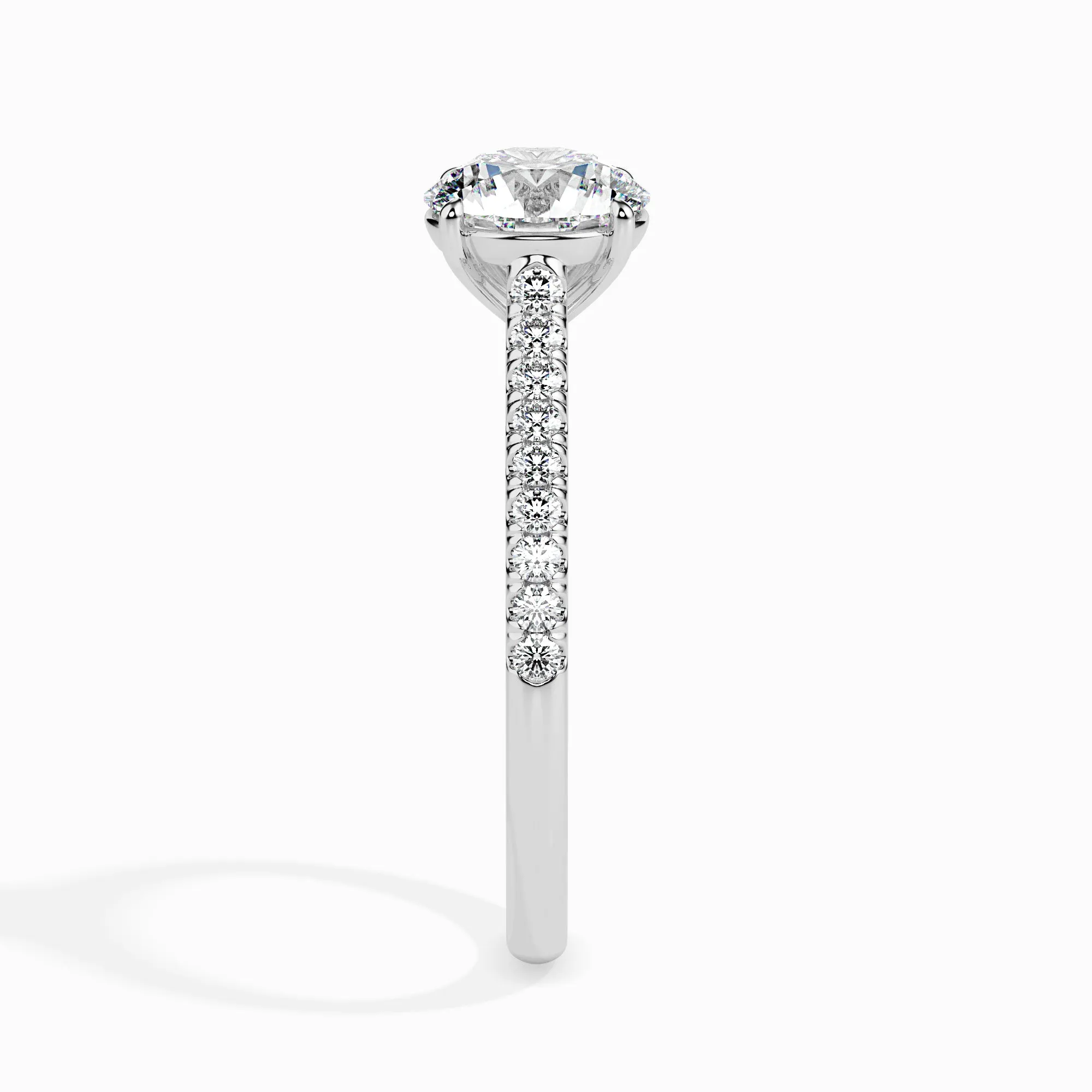 1-Carat Platinum Solitaire Diamond Shank Ring for Women JL PT 19011-C