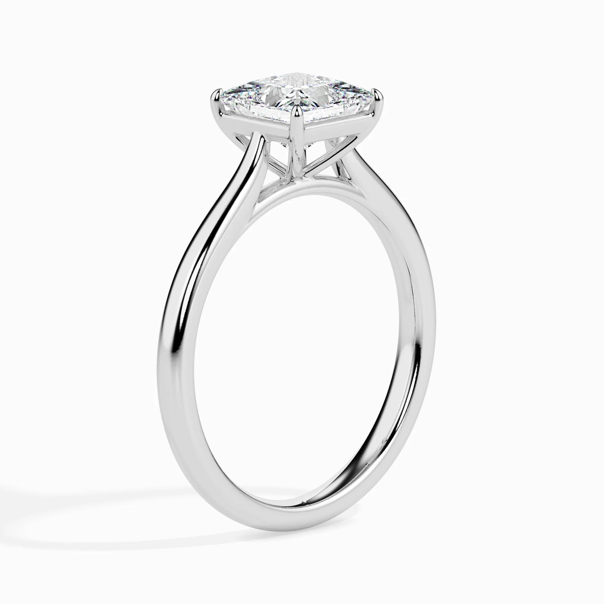 1 Carat Princess cut Diamond Solitaire Platinum Ring JL PT 19002-C