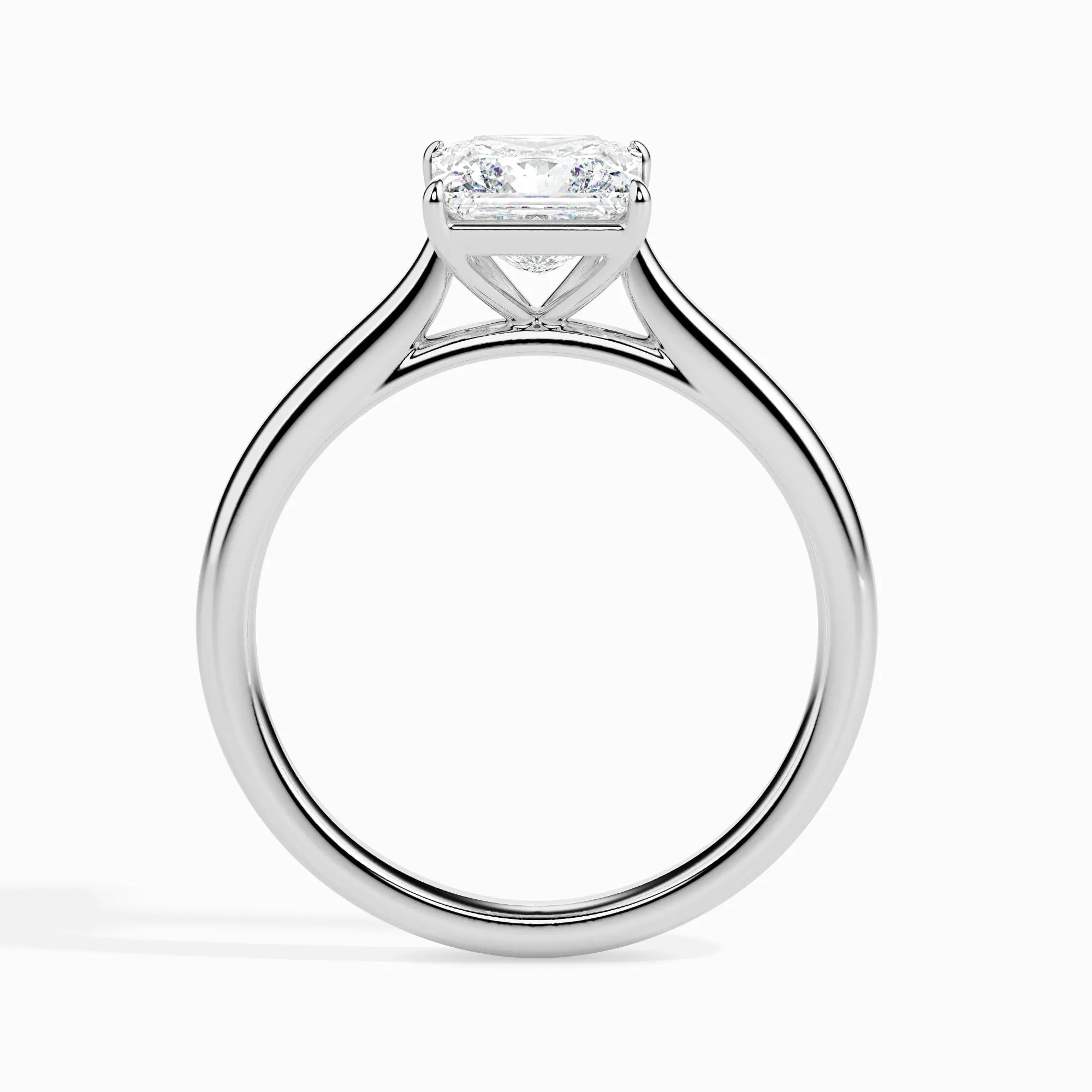1 Carat Princess cut Diamond Solitaire Platinum Ring JL PT 19002-C