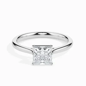 1 Carat Princess cut Diamond Solitaire Platinum Ring JL PT 19002-C