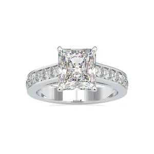 1-Carat Princess Cut Solitaire Platinum Diamond Shank Ring JL PT 0152-B