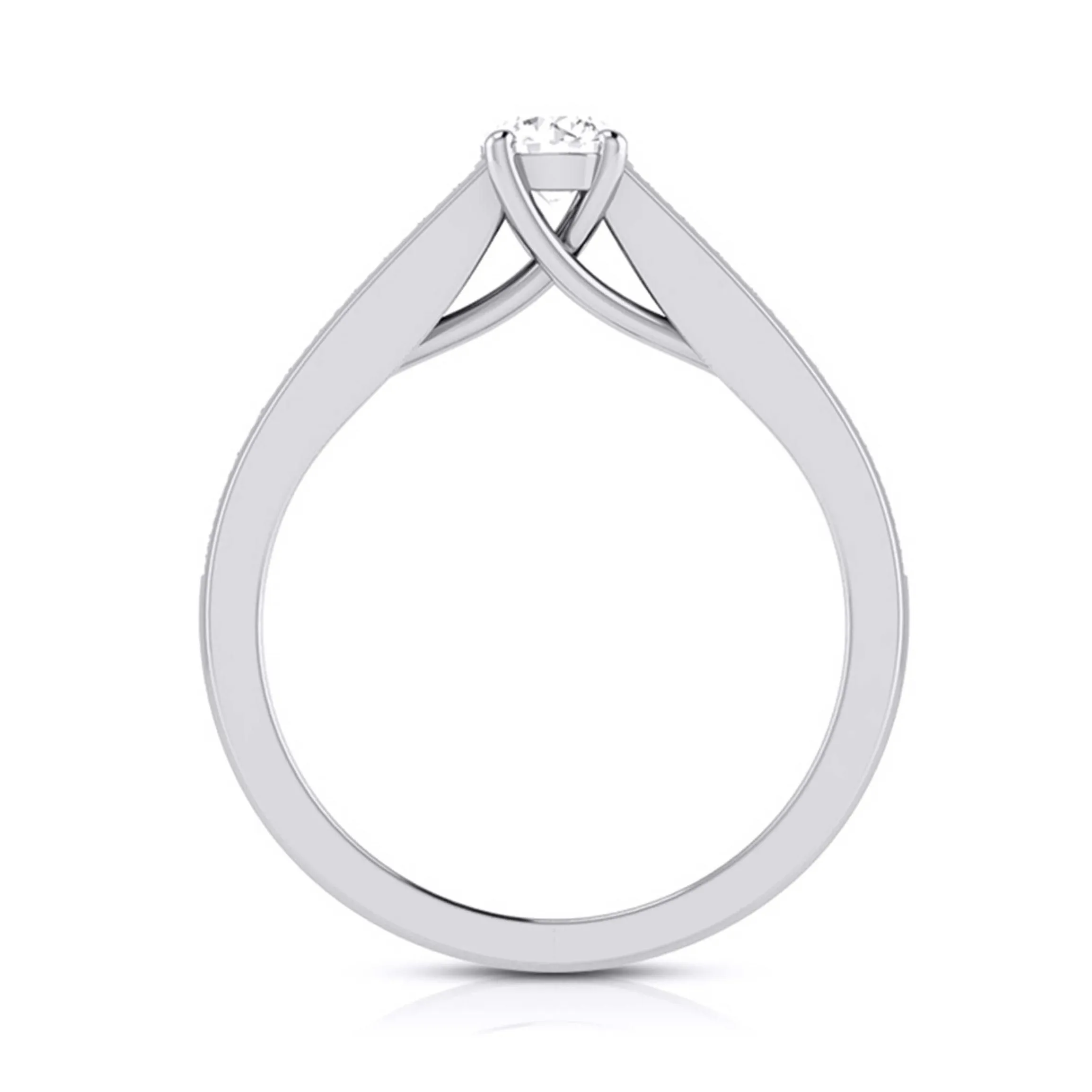 1-Carat Raised Lab Grown Solitaire Platinum Diamond Shank Engagement Ring JL PT LG G-120-C